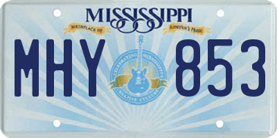 MS license plate MHY853