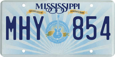 MS license plate MHY854