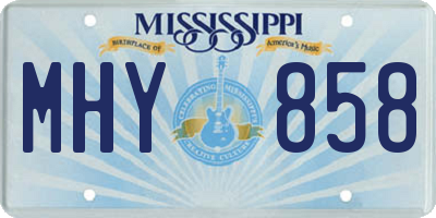 MS license plate MHY858