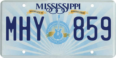 MS license plate MHY859