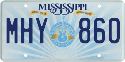 MS license plate MHY860