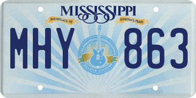 MS license plate MHY863