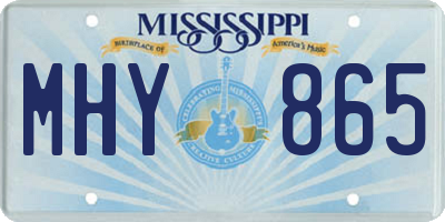MS license plate MHY865