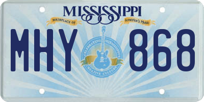 MS license plate MHY868