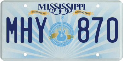 MS license plate MHY870