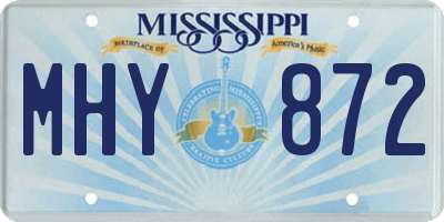 MS license plate MHY872