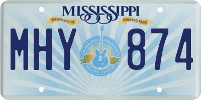 MS license plate MHY874