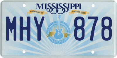 MS license plate MHY878