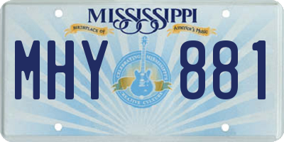 MS license plate MHY881