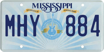 MS license plate MHY884