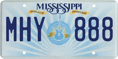 MS license plate MHY888