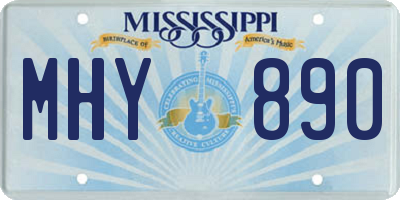 MS license plate MHY890