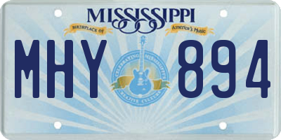 MS license plate MHY894