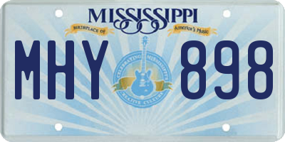 MS license plate MHY898