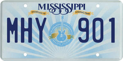 MS license plate MHY901