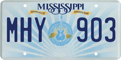 MS license plate MHY903
