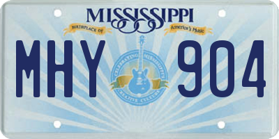 MS license plate MHY904