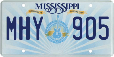 MS license plate MHY905