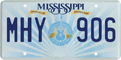 MS license plate MHY906