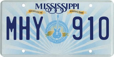 MS license plate MHY910