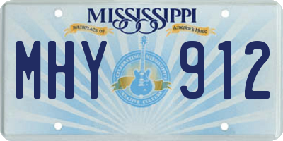 MS license plate MHY912