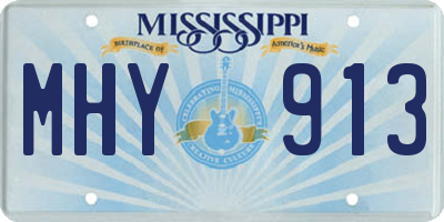 MS license plate MHY913