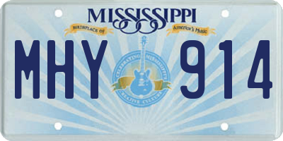 MS license plate MHY914