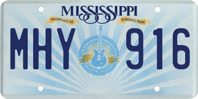 MS license plate MHY916