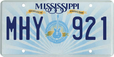 MS license plate MHY921