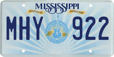 MS license plate MHY922