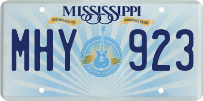 MS license plate MHY923