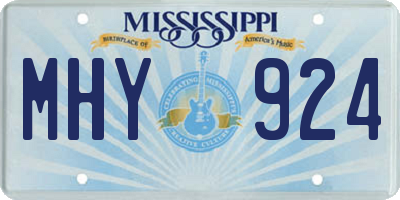MS license plate MHY924