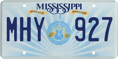 MS license plate MHY927