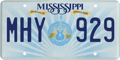 MS license plate MHY929