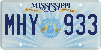 MS license plate MHY933
