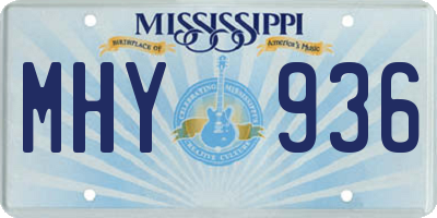 MS license plate MHY936