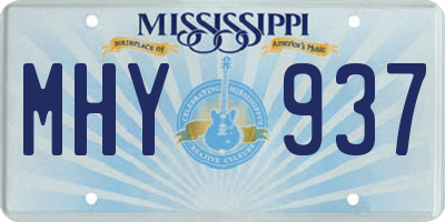 MS license plate MHY937