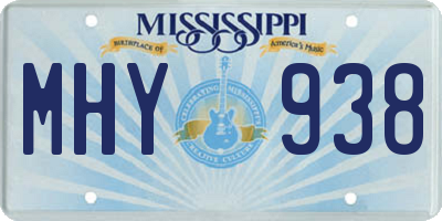 MS license plate MHY938