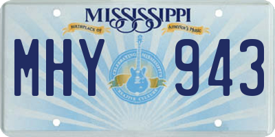 MS license plate MHY943