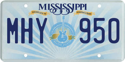 MS license plate MHY950