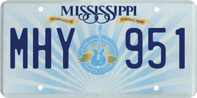 MS license plate MHY951