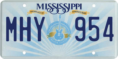 MS license plate MHY954
