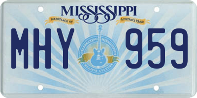 MS license plate MHY959