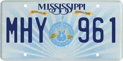 MS license plate MHY961