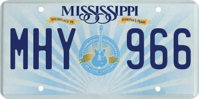 MS license plate MHY966