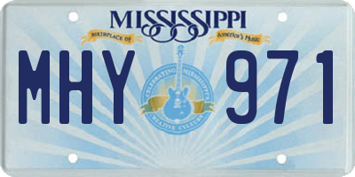 MS license plate MHY971
