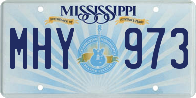 MS license plate MHY973