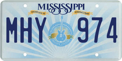 MS license plate MHY974