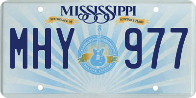 MS license plate MHY977