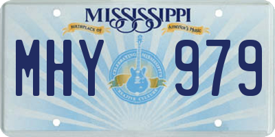 MS license plate MHY979